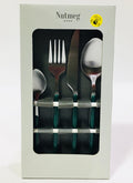 Nutmeg Home gold and green 16pcs stainless steel cutlery set
