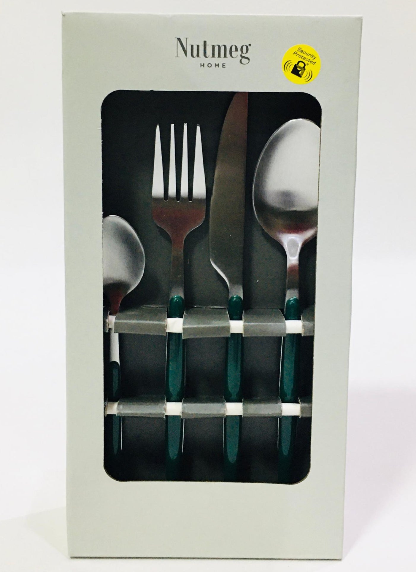Nutmeg Home gold and green 16pcs stainless steel cutlery set