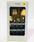 Nutmeg Home gold and blue 16pcs stainless steel cutlery set