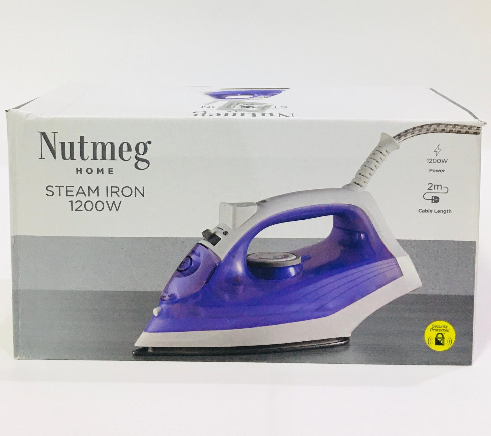 Nutmeg Home Steam Iron.  Power: 1200W Cable Length: 2 meters