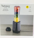 The Nutmeg Home Sports Blender. Power: 300W motor suitable for blending fruits. Capacity: Includes a 600ml bottle for blending and on-the-go use.