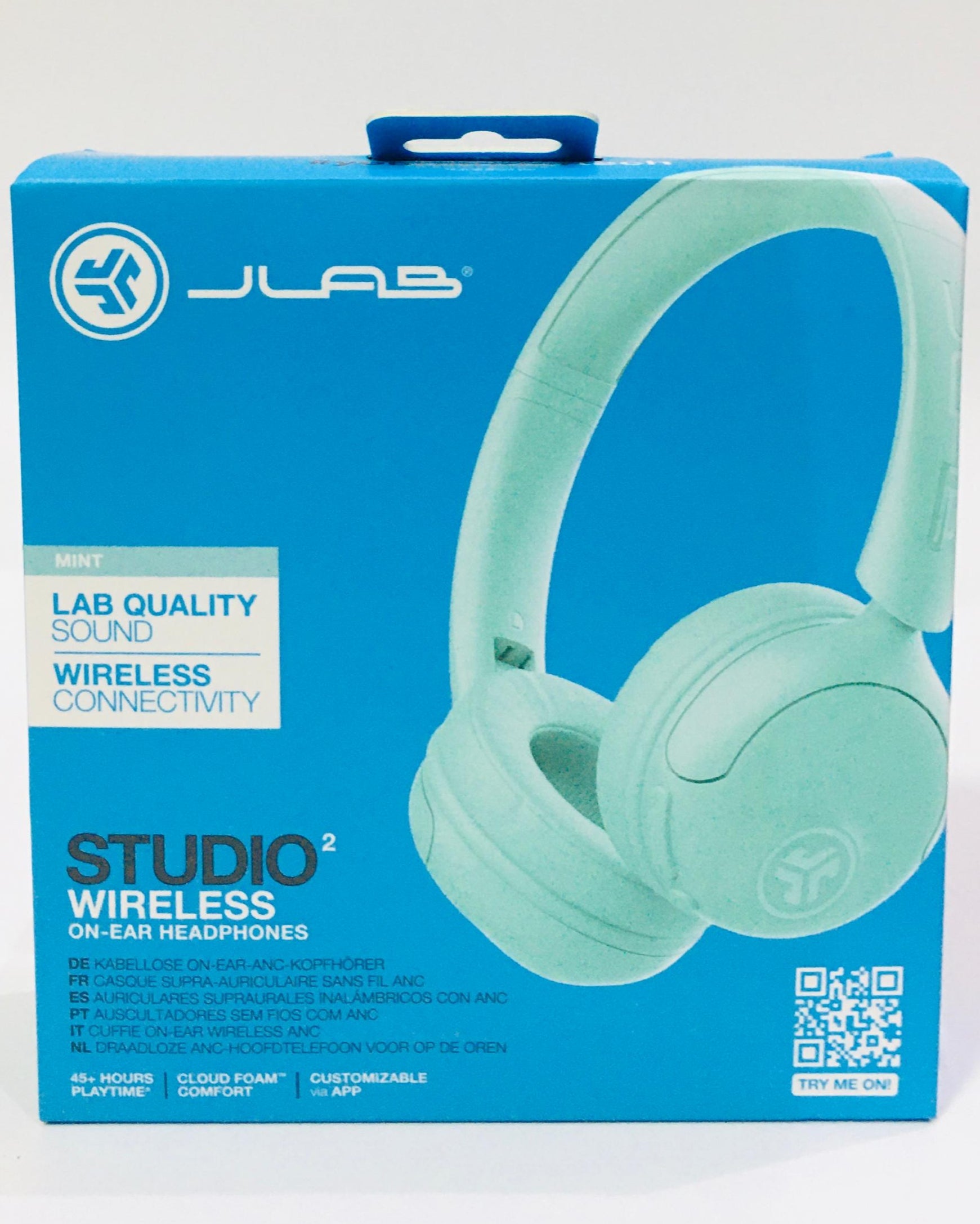 JLab Studio 2 Wireless On-Ear Headphones in Mint color.