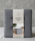 Home collection small poly linen ottoman storage box