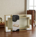 Set of 2 trays gold metal