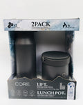 Core Lift 2 Pack, 1 stainless steel bottle and 1 stainless steel lunch pot