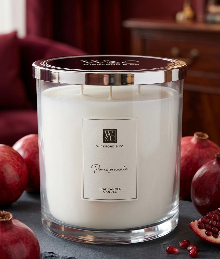 W&C wickford & co pomegranate fragranced candle