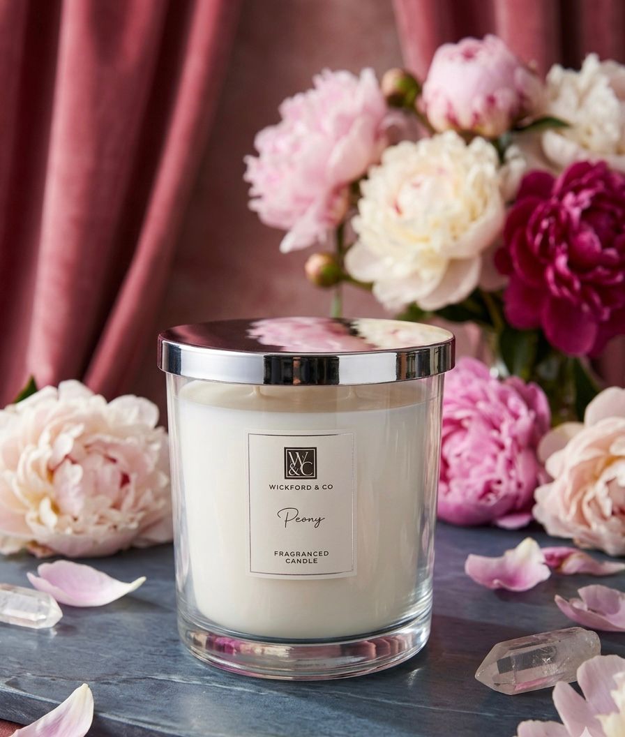 W&C wickford & co peony fragranced candle