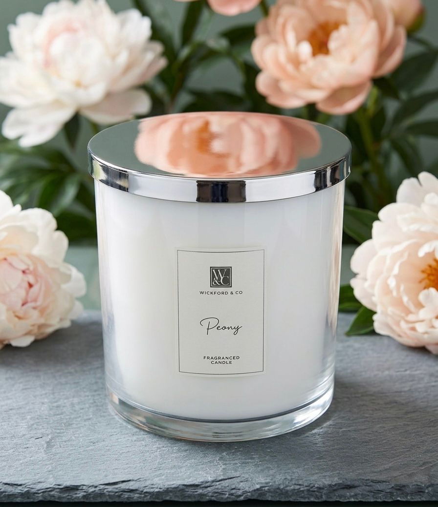 W&C wickford & co peony fragranced candle