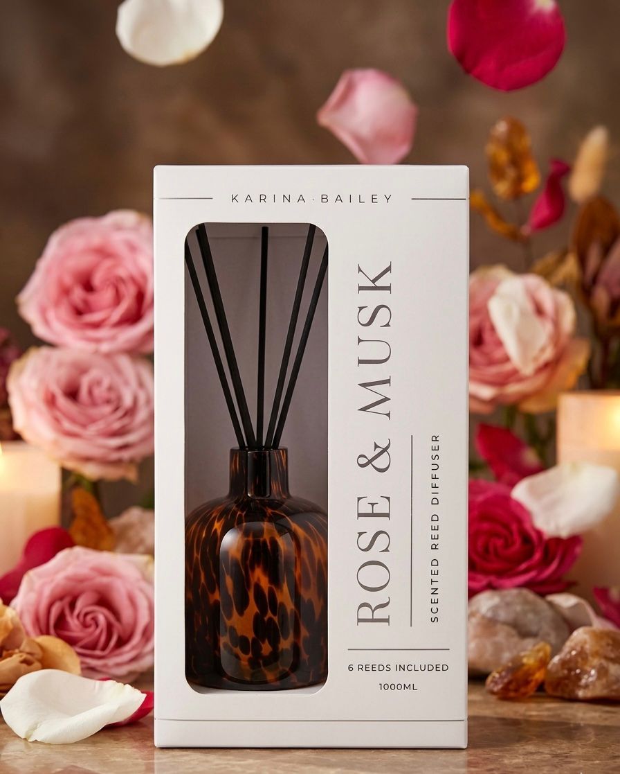 Karina bailey rose & musk scented reed diffuser