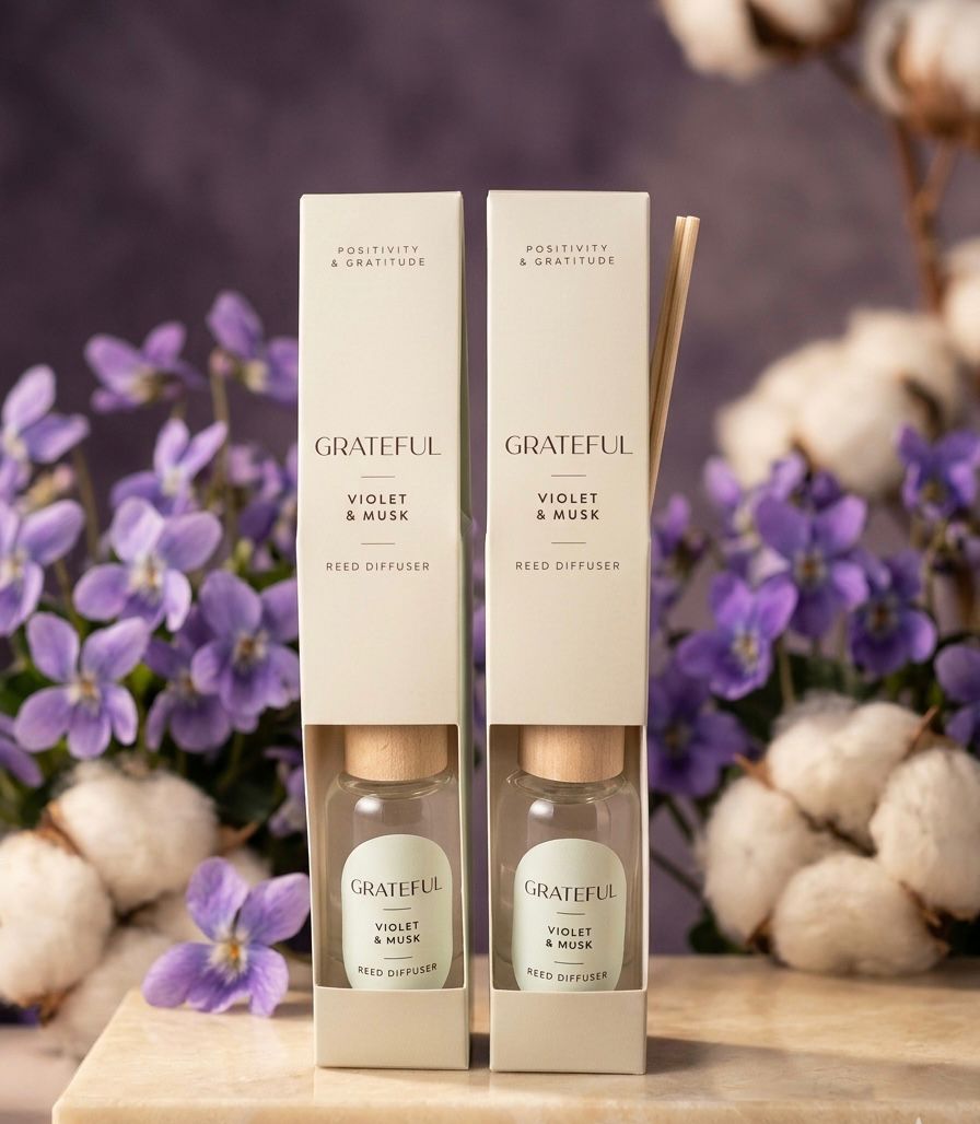 Grateful violet & musk reed diffuser