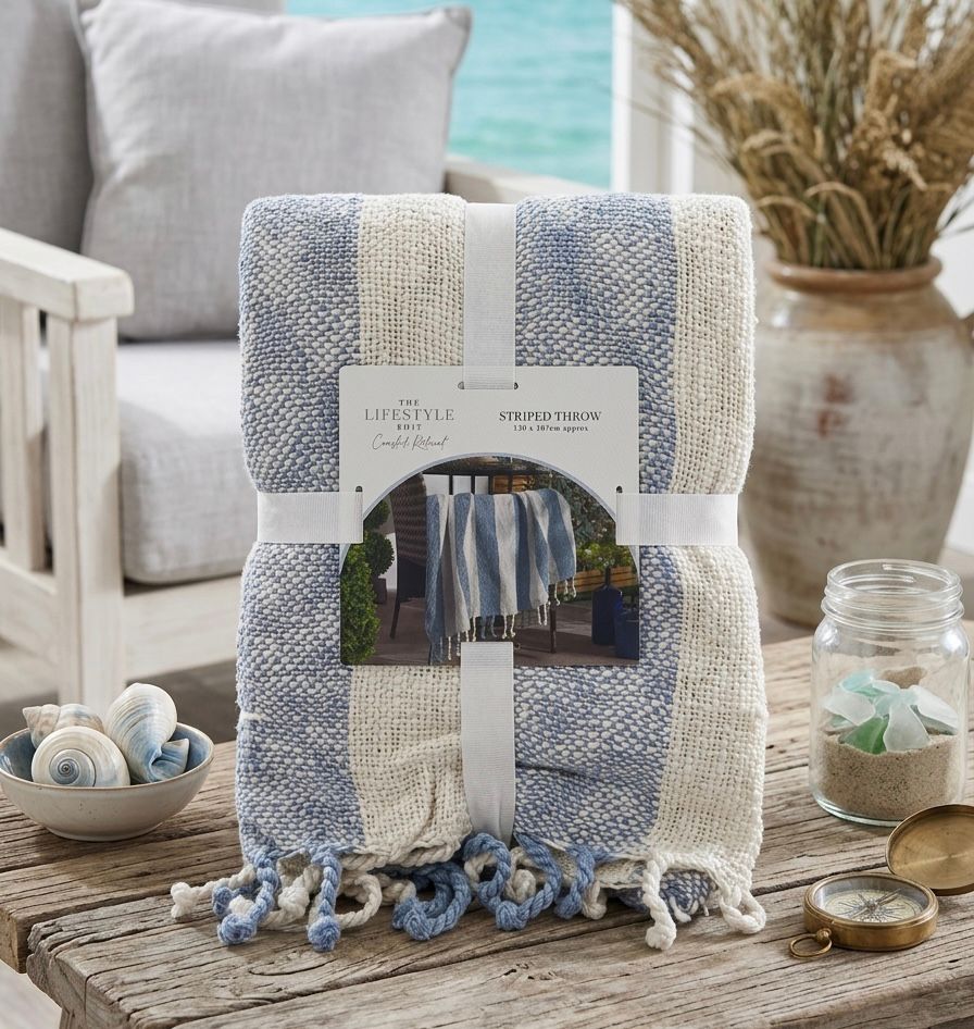 The lifestyle edit coaster retreat striped throw