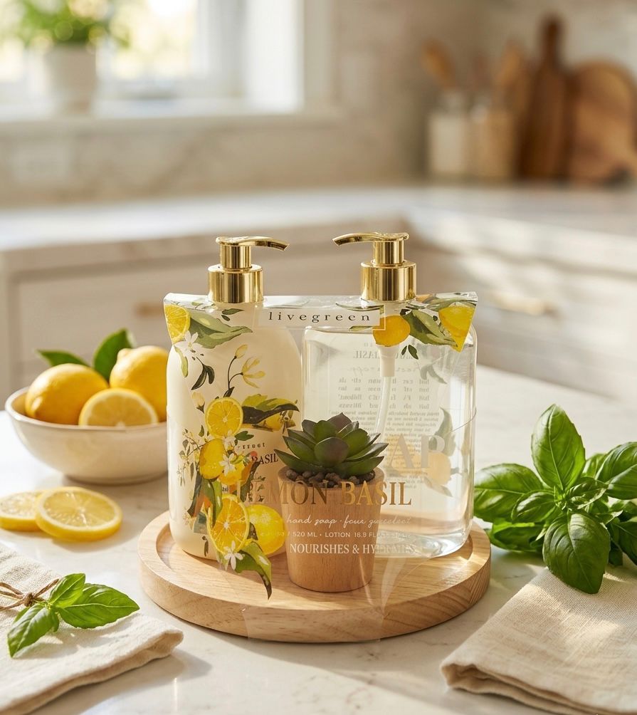 Livegreen lemon basil nourishes & hydrates hand wash