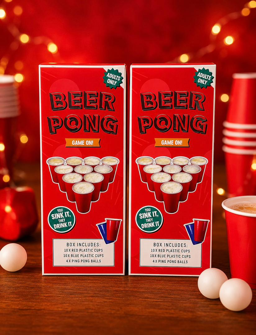 Beer pong game on