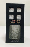JEFF & CO WHISKEY GLASS & STONES SET