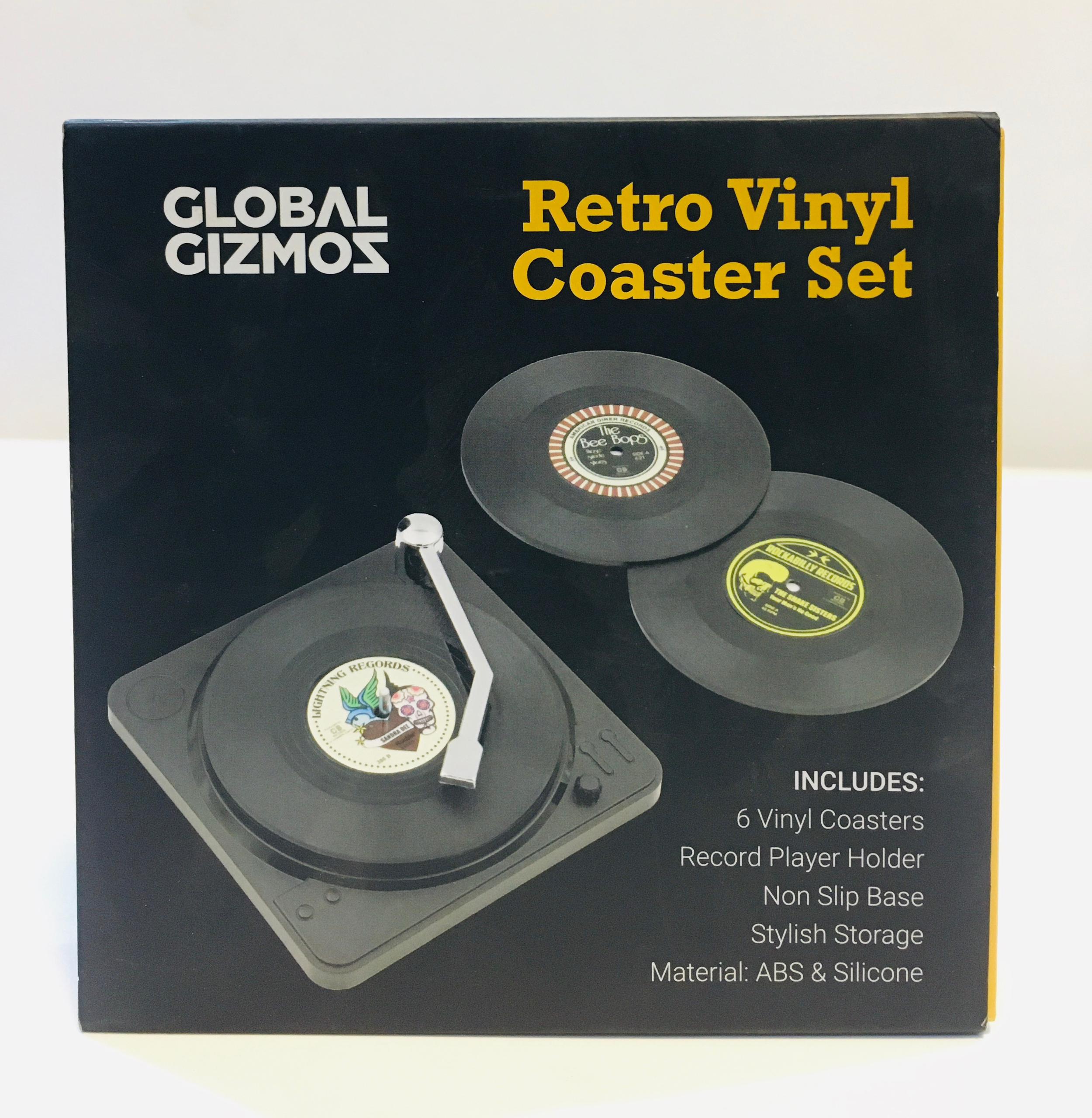 GLOBAL GIZMOZ RETRO VINYL COASTER SET