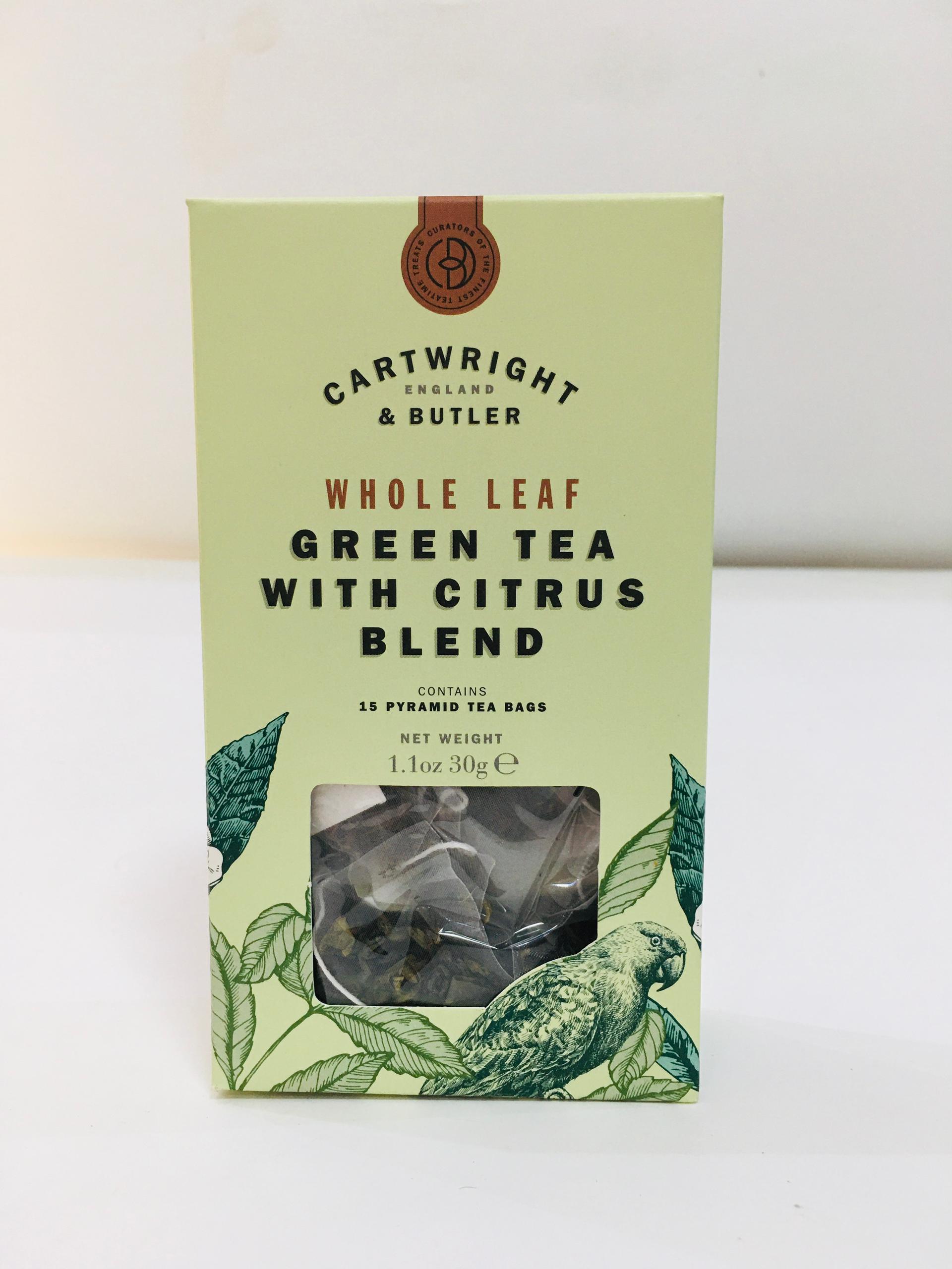 CARTWRIGHT & BUTLER WHOLE LEAF GREEN TEA WITH CITRUS BLEND TEA