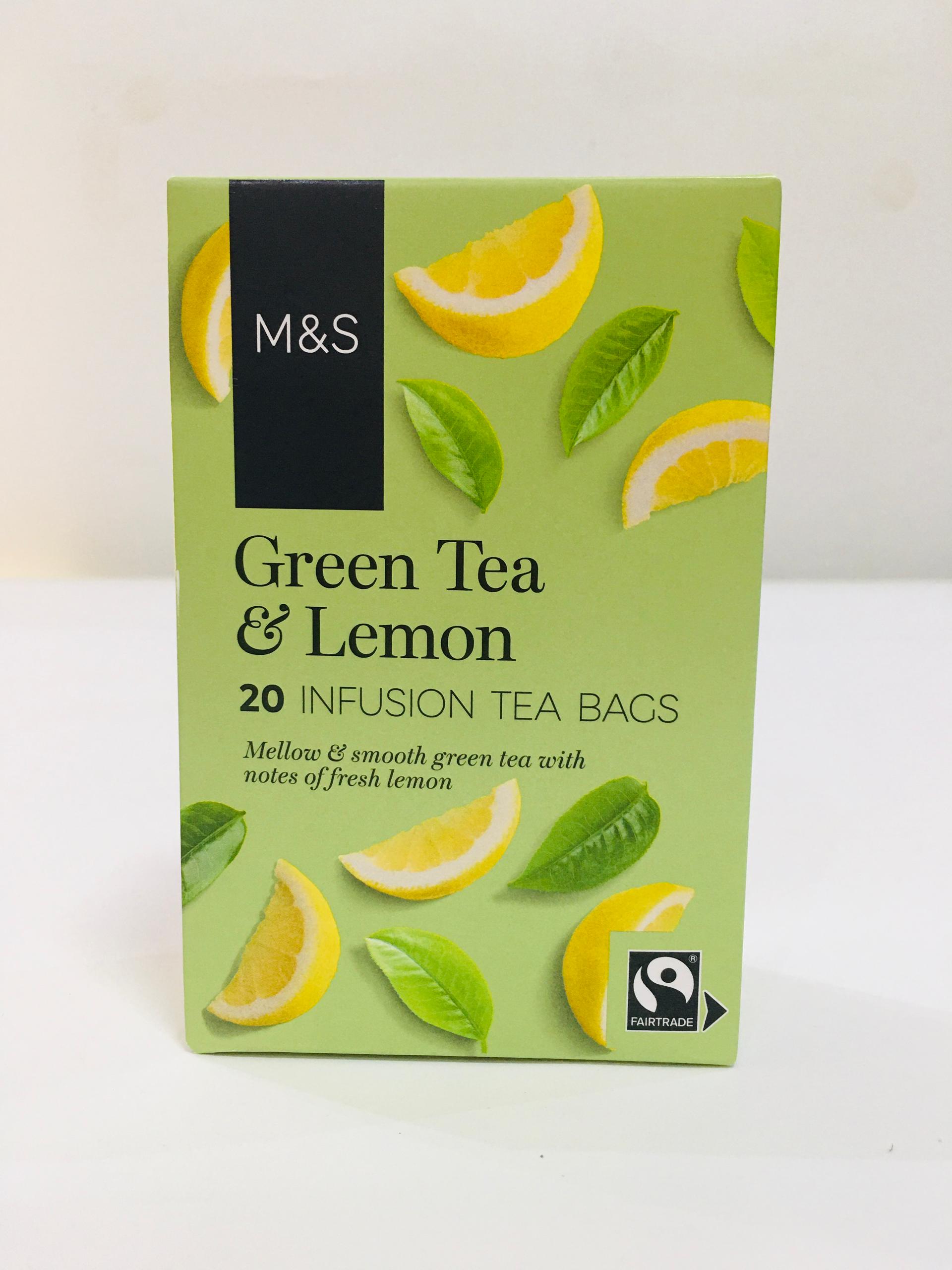 M&S GREEN TEA & LEMON INFUSION TEA BAGS