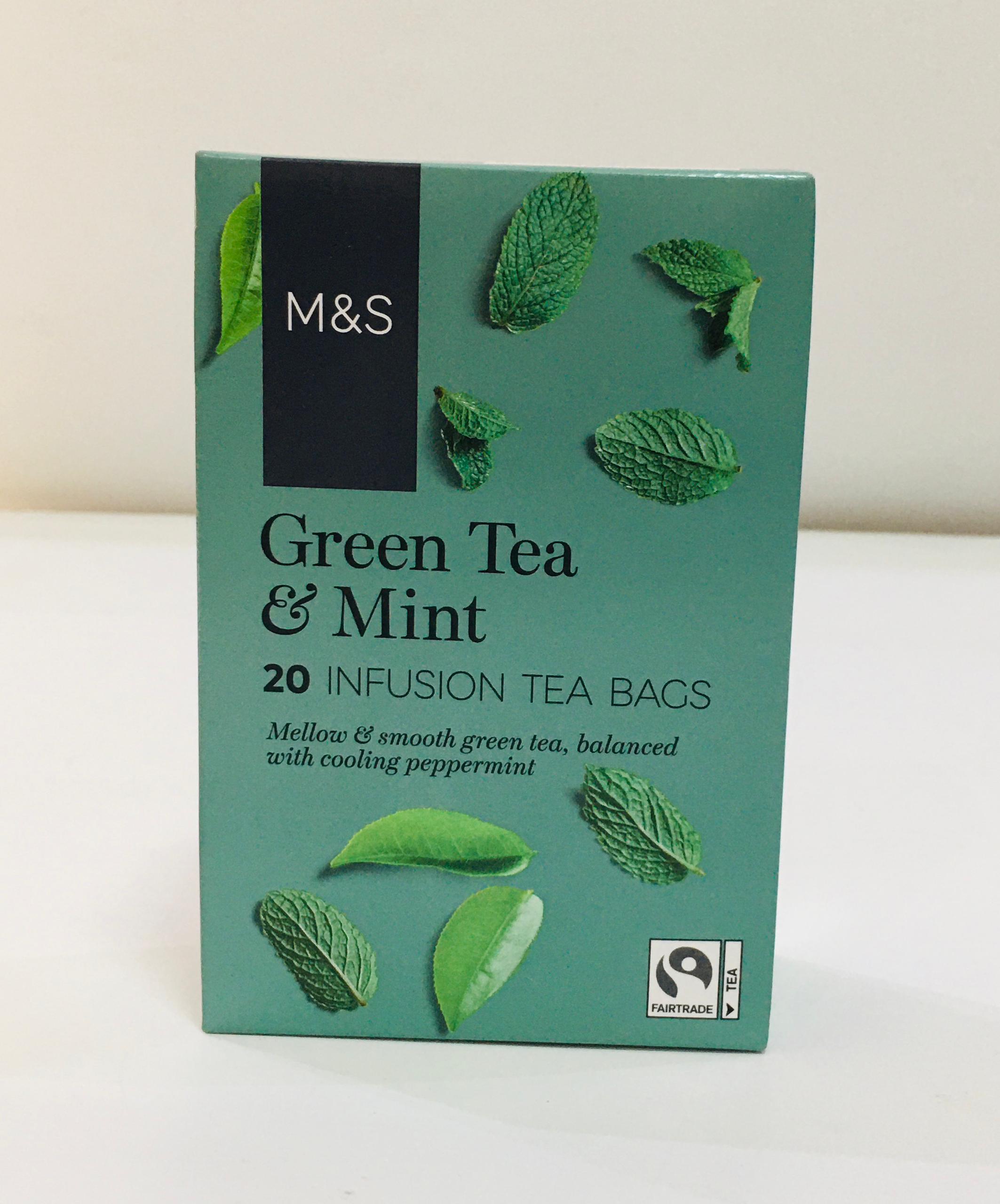 M&S GREEN TEA & MINT INFUSION TEA BAGS
